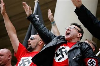 neo nazis saluting - Glenn Beck's Nazi Fans