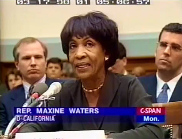 Maxine Waters testifies House Intelligence Commitee on CIA involvement in drug trafficking 031698 - The Trials of Rep. Maxine Waters - Payback from Ethics Committee Chair PORTER GOSS for Blowing the Whistle on CIA &amp; Crack Cocaine in SC Los Angeles?