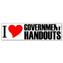 i heart government handouts bumper sticker p128772056881427107tmn6 2101 - Wealthy Tea Party Candidates on the Dole