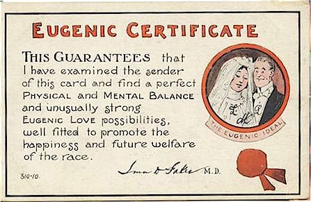 01 eugenic certificate - Genetics Journal Reveals Dark Past