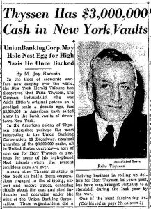 NY Herald Trib 7 31 41 zoom 217x300 - Kitty Kelley on the Origins of Nazi Business Partnerships with George Herbert Walker, Prescott Bush, Averell Harriman & John F. Dulles