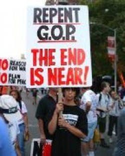 GOP Sign   the end is near 144x179 - Republicans are Criminals