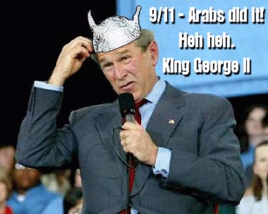 piratenews org bush tinhat conspiracy theory - Wingnuts Denounce "Tin-Foil Hat" Liberals While Embracing Paranoid Conspiracy Theories